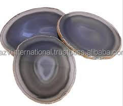 Natural <b>Agate</b> Round <b>Coaster</b> Classic Design Eco-Friendly 100mm Diameter 4/5mm Thickness - Product Image 3