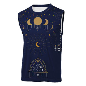 Venta al por mayor Venta caliente Sublimación Imprimir O-cuello Manga Menos Gimnasio Desgaste Hombres delgados Fitness Wear Camiseta - Product Image 3