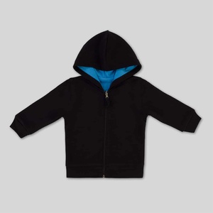 OEM personnalisé de haute qualité bébé décontracté enfants sweat à capuche réversible solide noir fermeture éclair styles hiver coton polaire pulsé impression - Product Image 4