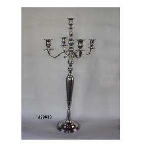 เชิงเทียนอะลูมิเนียมหล่อสูง 106 ซม. ขัดเงาแบบกระจก 5 แขน สำหรับตกแต่งโต๊ะงานแต่งงาน ของตกแต่งบ้าน - Product Image 6