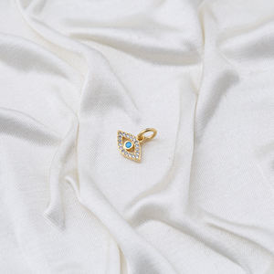 Amuleto de piedra de circón turquesa, Ojo de la suerte, hecho a mano, joyería de plata de ley 925 turca - Product Image 3