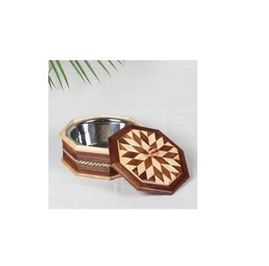 Boîte de divan en bois naturel, couvercle et acier forgé à la main pour table à manger, à bas prix - Product Image 1