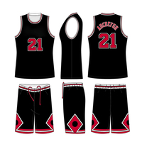 Uniforme de Baloncesto Personalizado Unisex Transpirable de Talla Grande en Color Negro, Conjuntos de Camisetas de Baloncesto para Equipos, Hecho en Pakistán