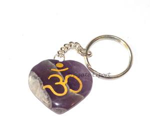 Llaveros de amatista Corazón "Om" - Product Image 1