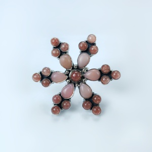 Multi Stone Pink Opal Gemstone Silver Handmade Ring Wholesale Supplier For Solid 925 Sterling Silver Statement Ring Jewelry ODM - Product Image 1