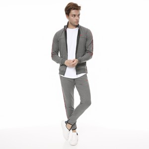 High Quality 2021 New Design Men's Sports Wear Gym Running Clothing Plain Jogger Suits Fitted Blank Tracksuits - Product Image 5