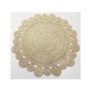 Stro Tapijt-Zeegras Badmat-Max Dia 90 Cm Tapijt Geweven Stro Rotan Slaapkamer Vloermatten (Verda wa + 884587176063)