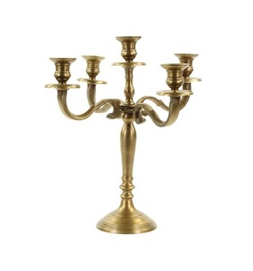 Candelabro de 5 brazos de diseño atractivo en color dorado para bodas y eventos, de fabricante en artesanías para el hogar. - Product Image 5
