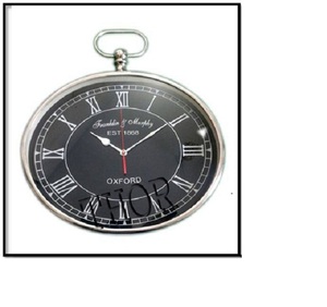 Horloge murale à quartz en aluminium nautique Belle horloge murale décorative chromée et noire pour l'affichage des aiguilles de l'école et du collège - Product Image 6