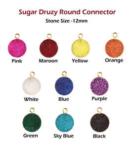 Fabricante profesional de oro de 24 quilates, electrochapado, azúcar verde, drusa, conectores de una sola bola, fabricación de colgantes diy, suministros de joyería - Product Image 4