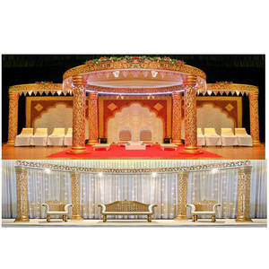 Impresionante Mandap de Boda Dorado Tallado en Fibra, Mandap de Boda Dorado Tallado, Elegancia Francesa, Mandap de Boda Hindú Dorado Tallado, Reino Unido - Product Image 1