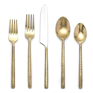 Juego de Cubiertos de Latón chapado en oro de fabricante de 4 piezas de la India - Product Image 4