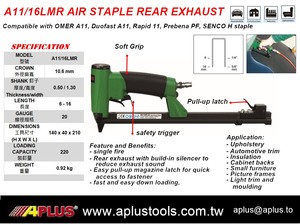 A11/16LMR, pistolet à agrafes à AIR, échappement arrière, pistolet à agrafes à DOUBLE gâchette, pistolet à agrafes à LONG chargeur - Product Image 2