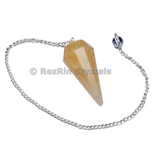 Yellow Quartz 12 Faceted Pendulums - Product Image 1