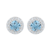 Anting Batu Permata London Blue Topaz Trendi Buatan Tangan Anting Stud Zirkon Set Perhiasan Minimalis Perak Sterling Perhiasan Alami