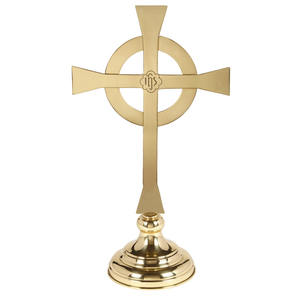 Cruz de Iglesia de Latón con Círculo Redondo en la Parte Posterior, Artículos Religiosos - Product Image 5