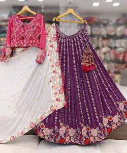 Colección Bollywood bordado trabajo hecho a mano Lehenga Choli con blusa ropa tradicional personalizada ropa de boda y fiesta al por mayor alfanumero - Product Image 1