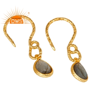 Latest 2026 Sterling Silver Natural Labradorite Gemstone <b>Dangle</b> <b>Earring</b> for Women Jewelry Manufacturer - Product Image 2