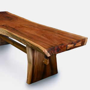 Hot Bán 100% Hiện Đại Cổ Điển Tùy Chỉnh Tự Nhiên Bằng Gỗ Suar Tấm Bàn Ăn Kết Hợp Với Kim Loại Bột Áo Sắt Bàn Ăn - Product Image 1
