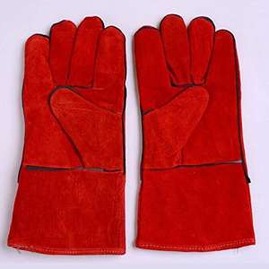 Best Selling Unisex Full Finger Welding <b>Gloves</b> <b>Long</b> Cuff Thick PU Genuine Leather Non-Slip Hand Protection - Product Image 3