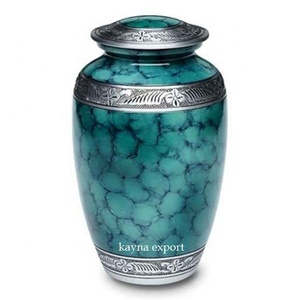 Urne funéraire personnalisée de couleur magnifique pour adulte, 200 pouces cubes, en métal aluminium biodégradable, style américain - Product Image 1