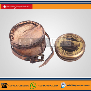 Best Quality Nautical <b>Antique</b> Maritime Brass Magnetic Pocket <b>Compass</b> with Leather Cover Vintage Navigation <b>Compass</b> Travel Gift - Product Image 2