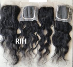 Extensions de cheveux humains vierges indiennes transparentes en dentelle 4*4, 18 pouces, provenant d'un seul donneur, cuticules alignées, fournisseur - Product Image 3