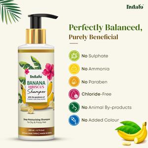 Après-shampoing naturel à la banane et à l'hibiscus, beurre de karité, sans produits chimiques, lissage, réparation des dommages, rafraîchissant pour les cheveux colorés - Product Image 2