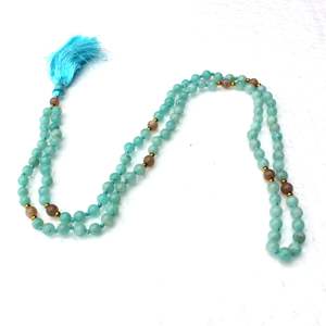 สร้อยคอลูกปัด108คริสตัลบำบัดจาก Amazonite สร้อยคอแฟชั่นพร้อมสร้อยไข่มุกสำหรับงานเลี้ยงและของขวัญ - Product Image 4