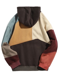 Sweat homme mode décontracté vente en gros couleur bloc hommes sweats à capuche vente en gros prix Street Wear pull personnalisé homme à capuche 2023 - Product Image 2