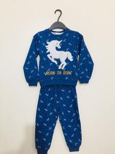 Vêtements de marque en surplus : Ensemble sweat-shirt à manches longues et pantalon en coton pour bébés garçons, col rond, stock du Bangladesh - Product Image 2