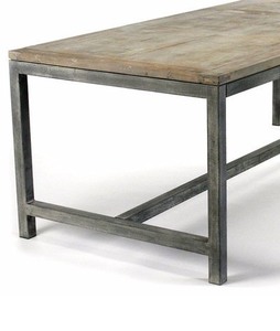 Classic <b>Industrial</b> Style Handmade Dining <b>Table</b> Natural Old Wood Metal Design for Home Kitchen Hotel Use for Farmhouses - Product Image 2