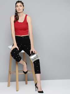 Débardeur court tricoté OEM pour femme, style européen et américain, couleur unie, sportif, décontracté, coupe ajustée, à manches courtes, type racerback - Product Image 5