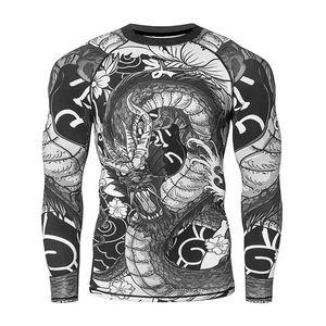 Rashguard 100% poliéster transpirable para hombre, diseño personalizado de alta calidad, sublimación completa, cuello redondo, Regular - Product Image 5