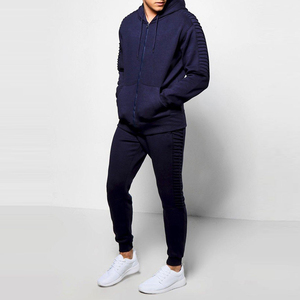 Venta al por mayor de chándal de entrenamiento de los hombres con logotipo personalizado con cuello con capucha patrón de rayas sólidas diseño personalizable ecológico - Product Image 4