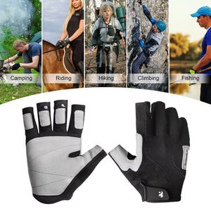 Gants d'escalade demi-doigt pour hommes et femmes, accessoire de Sport, pour l'escalade, la montagne, la pêche, unisexe - Product Image 5