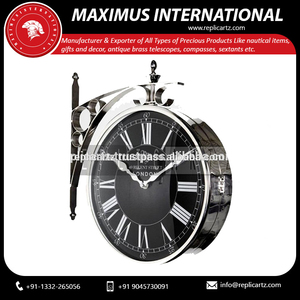 Brass Double Side Station Metal Wall <b>Clock</b> Roman Themed Wall <b>Clock</b>, Modern Decorative Hanging Time Piece for Home or Office - Product Image 4