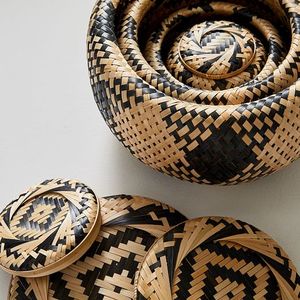 LA LUNE-Juego de cesta de bambú con tapas, juego de cesta con tapa, FOB, HAIPHONG, puerto de VIETNAM, venta al por mayor - Product Image 2