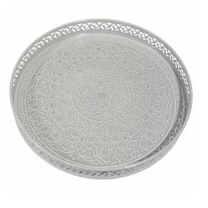 Plateau de service artisanal de forme arrondie d'aspect royal équipement de restauration décoration de table de fête de mariage de Style Unique - Product Image 1