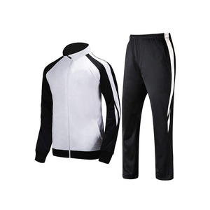 Wholesale Stripped Arm Side Pockets Men's Outdoor Two Piece <b>Jacket</b> Pants Track Suit Sport Sweat Suit Set - Product Image 2