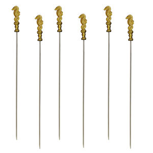 Brochette en acier inoxydable pour barbecue avec poignée en métal - Product Image 5