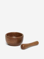 Mortier et pilon en bois broyeur à épices à herbes ménage manuel en bois presse-ail presse à main bol de presse-ail - Product Image 6