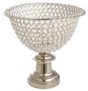 Fancy Candle Lamp Home Accent Best Price Top Finishing Candle Vessel Home Decor Luxury <b>Glass</b> & Metal Candle Votive - Product Image 1