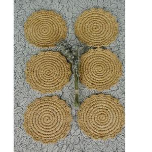 Premium <b>Metal</b> Woven Rattan Coasters Customizable Size Stylish Durable Finished Ideal For Hotel Restaurant Teacups Set Of 6 Pcs - Product Image 2