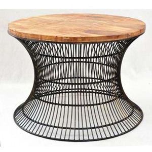 Tavolino moderno in metallo con Design a faccia di elefante con vernice Spray marrone finitura di forma rotonda per soggiorno mobili - Product Image 4