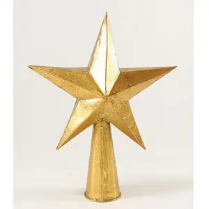 Рождественский Декор Золотая звезда дерево Топпер