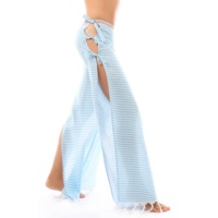 Pantalon de plage ultra-fin en tissu éponge 100 coton, pour femmes, couleur de luminosité, avec pompon, bande à taille ajustable du fabricant brevetée