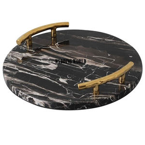 Proveedor de bandeja de servicio de mármol Plato de diseñador hecho a mano de calidad superior Clásico Elegante al por mayor Nueva bandeja de servicio de mármol - Product Image 5