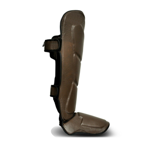 Personalizado al por mayor profesional Shin Instep Pads Brace Guard soporte protección PU Material espinilleras - Product Image 4