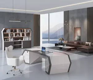 Luxury Modern Office Furniture Desk High Tech Executive L Shaped Office Desk